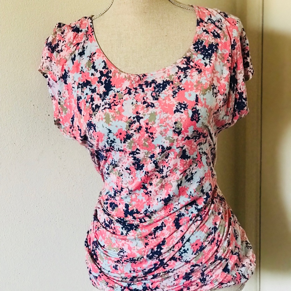 Jessica Simpson Side Tie  Top Pink Floral